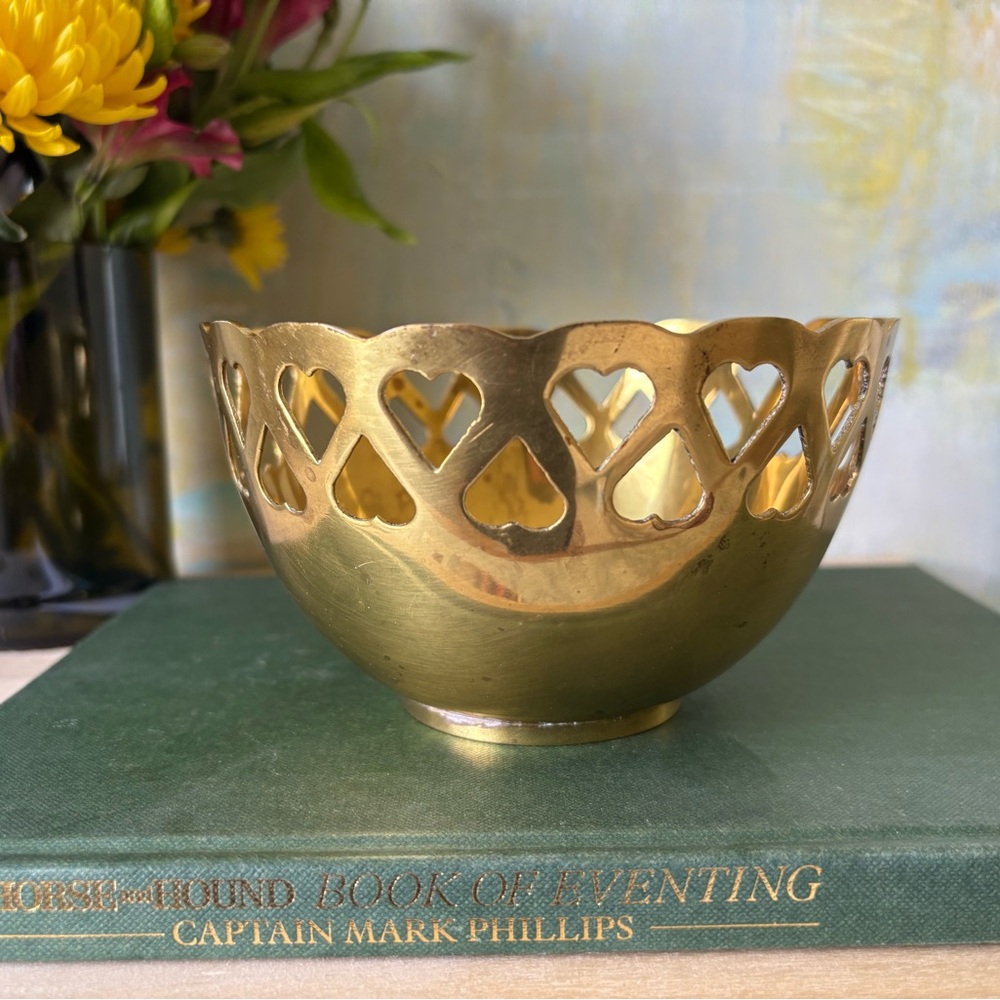 Brass Bowl with cut-out heart detail